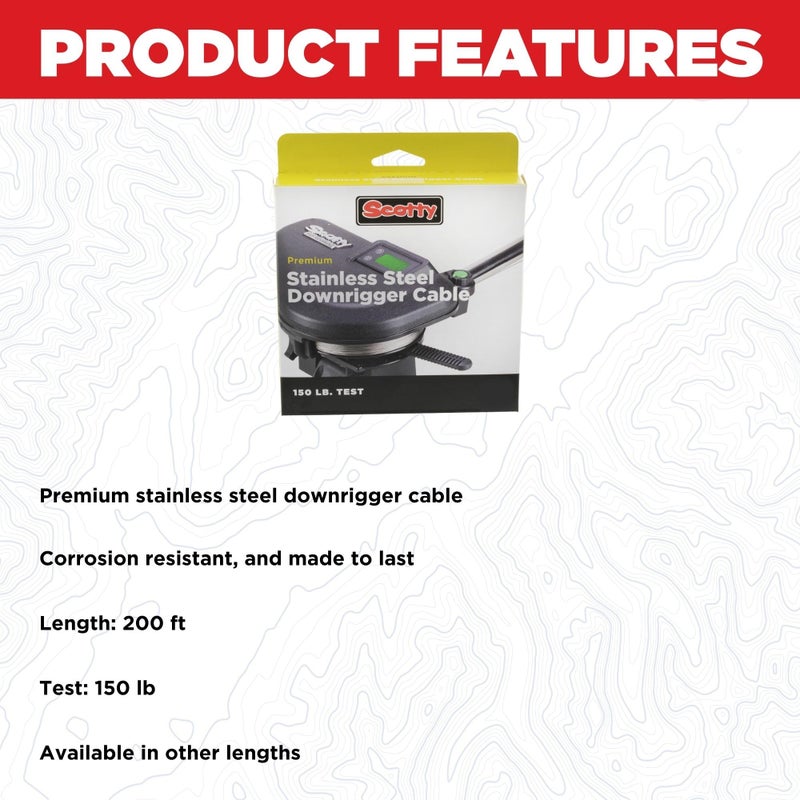 Scotty #1000 Premium Stainless Steel Replacement Downrigger Cable 200-Foot Spool, Silver - Image 4